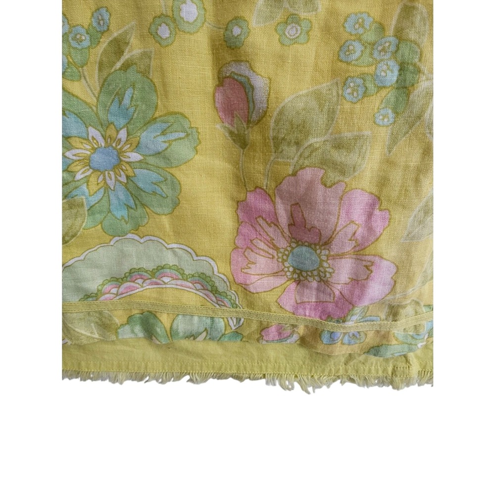Sigrid Olsen Womens Yellow Floral Paisley 100% Linen Pencil Skirt Size 10 - Picture 3 of 6